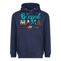 Navy blessed mama serape cowhide turquoise Heavyweight Hoodie - Jasminsmagicworld