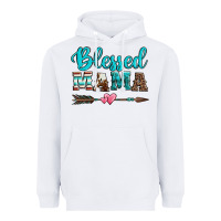 White blessed mama serape cowhide turquoise Heavyweight Hoodie - Jasminsmagicworld