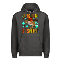 Charcoal Heather wishing i was fishing Premium Hoodie - MaliasSmallBusiness