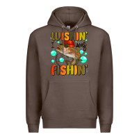 Coffee wishing i was fishing Premium Hoodie - MaliasSmallBusiness