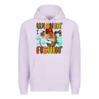 Lilac wishing i was fishing Premium Hoodie - MaliasSmallBusiness