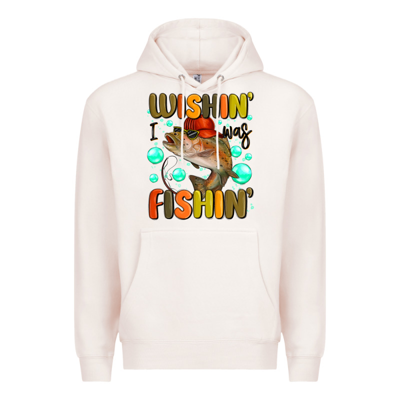 Wishing I Was Fishing Premium Hoodie by MaliasSmallBusiness | Teevron