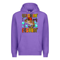 Purple wishing i was fishing Premium Hoodie - MaliasSmallBusiness