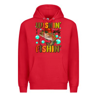 Red wishing i was fishing Premium Hoodie - MaliasSmallBusiness