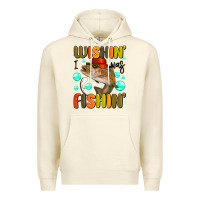 Sandshell wishing i was fishing Premium Hoodie - MaliasSmallBusiness