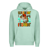 Seafoam wishing i was fishing Premium Hoodie - MaliasSmallBusiness