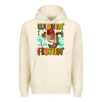 Tofu wishing i was fishing Premium Hoodie - MaliasSmallBusiness