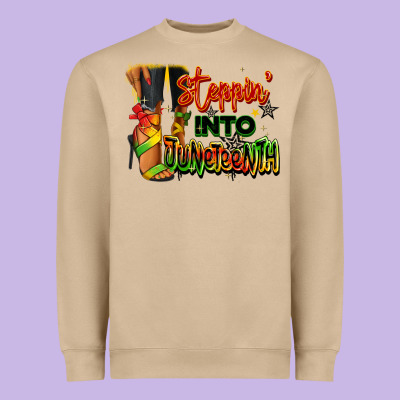 Heavyweight Sweatshirt Steppin' into Juneteenth black fashion girl