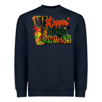 Navy Steppin' into Juneteenth black fashion girl Heavyweight Sweatshirt - RanaPortraitStore