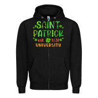 Black saint patrick university Zipper Hoodie - Artiststas
