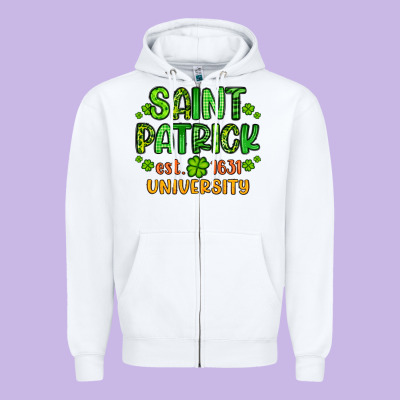 Saint Patrick University Zipper Hoodie Designed By Artiststas