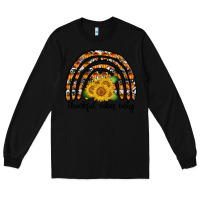 Black Thankful Vibes Only Long Sleeve Tee - CowhideDigitalArt