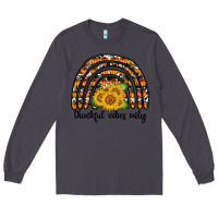 Smoke Thankful Vibes Only Long Sleeve Tee - CowhideDigitalArt