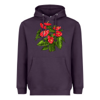 Plum anthurium Heavyweight Hoodie - LillyAllenDesigns