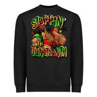 Black Steppin' into Juneteenth sneaker and heel afro wom Heavyweight Sweatshirt - RanaPortraitStore