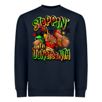Navy Steppin' into Juneteenth sneaker and heel afro wom Heavyweight Sweatshirt - RanaPortraitStore