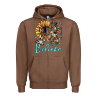 Chestnut believe leopard cross sunflower butterfly Zipper Hoodie - JahusDesignShop