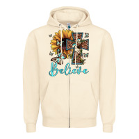 Sandshell believe leopard cross sunflower butterfly Zipper Hoodie - JahusDesignShop