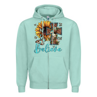 Seafoam believe leopard cross sunflower butterfly Zipper Hoodie - JahusDesignShop