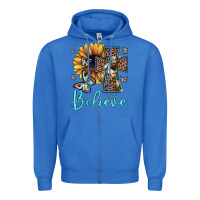 True Royal believe leopard cross sunflower butterfly Zipper Hoodie - JahusDesignShop