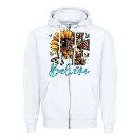 White believe leopard cross sunflower butterfly Zipper Hoodie - JahusDesignShop