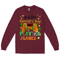Burgundy P is Patrick's Day playing games Long Sleeve Tee - Neo Western