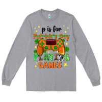 Heather Grey P is Patrick's Day playing games Long Sleeve Tee - Neo Western