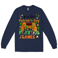 Navy P is Patrick's Day playing games Long Sleeve Tee - Neo Western