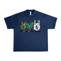Navy peace love white sepherd Urban Heavy Tee - RanaPortraitStore