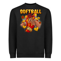 Black Softball life afro girl sneakers Heavyweight Sweatshirt - RanaPortraitStore