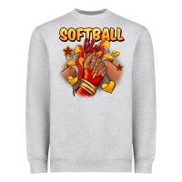 Heather Grey Softball life afro girl sneakers Heavyweight Sweatshirt - RanaPortraitStore