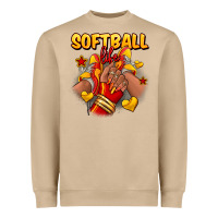 Softball Life Afro Girl Sneakers Heavyweight Sweatshirt | Teevron