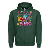 Sports Green in october we wear pink love pink Zipper Hoodie - AdoDesignShop