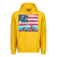 Lemon american flag and teeth with flowers Premium Hoodie - AdoDesignShop