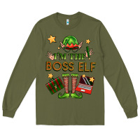 Army Green im the boss elf Long Sleeve Tee - FaDigitalArtStudio