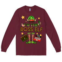 Burgundy im the boss elf Long Sleeve Tee - FaDigitalArtStudio