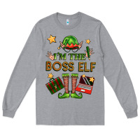 Heather Grey im the boss elf Long Sleeve Tee - FaDigitalArtStudio
