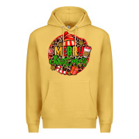Antique Gold merry leopard merry christmas Premium Hoodie - MaliasSmallBusiness
