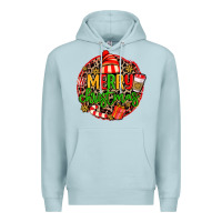 Blue Mist merry leopard merry christmas Premium Hoodie - MaliasSmallBusiness