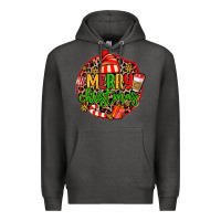 Charcoal Heather merry leopard merry christmas Premium Hoodie - MaliasSmallBusiness
