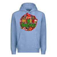 Colony Blue merry leopard merry christmas Premium Hoodie - MaliasSmallBusiness