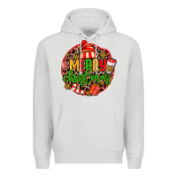Dove Grey merry leopard merry christmas Premium Hoodie - MaliasSmallBusiness