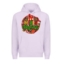 Lilac merry leopard merry christmas Premium Hoodie - MaliasSmallBusiness