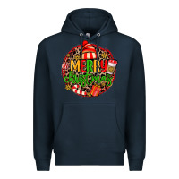 Navy merry leopard merry christmas Premium Hoodie - MaliasSmallBusiness