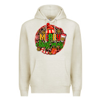 Oatmeal Heather merry leopard merry christmas Premium Hoodie - MaliasSmallBusiness