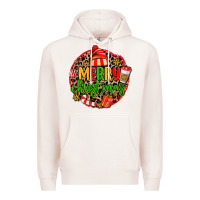 Pale Pink merry leopard merry christmas Premium Hoodie - MaliasSmallBusiness