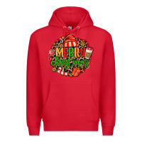 Red merry leopard merry christmas Premium Hoodie - MaliasSmallBusiness