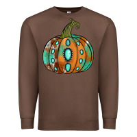 Chestnut western cowhide turquoise pumpkin Premium Sweatshirt - Jasminsmagicworld