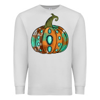 Dove Grey western cowhide turquoise pumpkin Premium Sweatshirt - Jasminsmagicworld