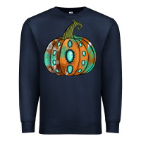 Navy western cowhide turquoise pumpkin Premium Sweatshirt - Jasminsmagicworld